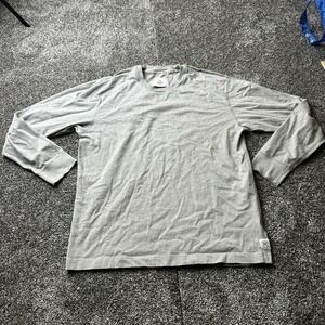 Reigning Champ Shirt Mens L Gray Crew Neck Long Sleeve 100% Cotton‎ Athletic